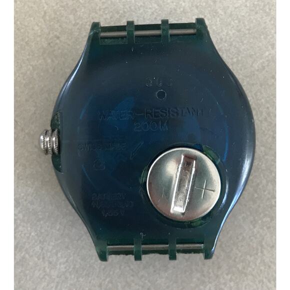 Vintage 80s 90s Swatch Navy Blue Multicolor Swiss Wristwatch Face Watch NO BAND main image 4